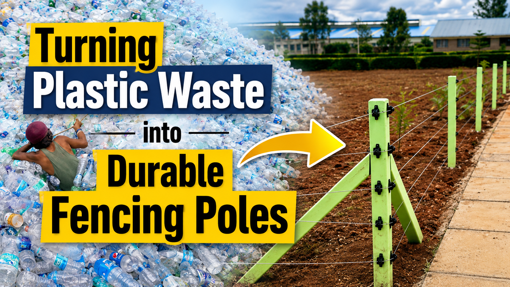 Kenyan entrepreneur turns plastic waste into durable fencing poles